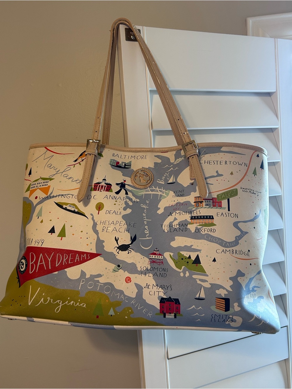 Spartina 449 Bay Dreams MD VA DC DE Map-Print Tote